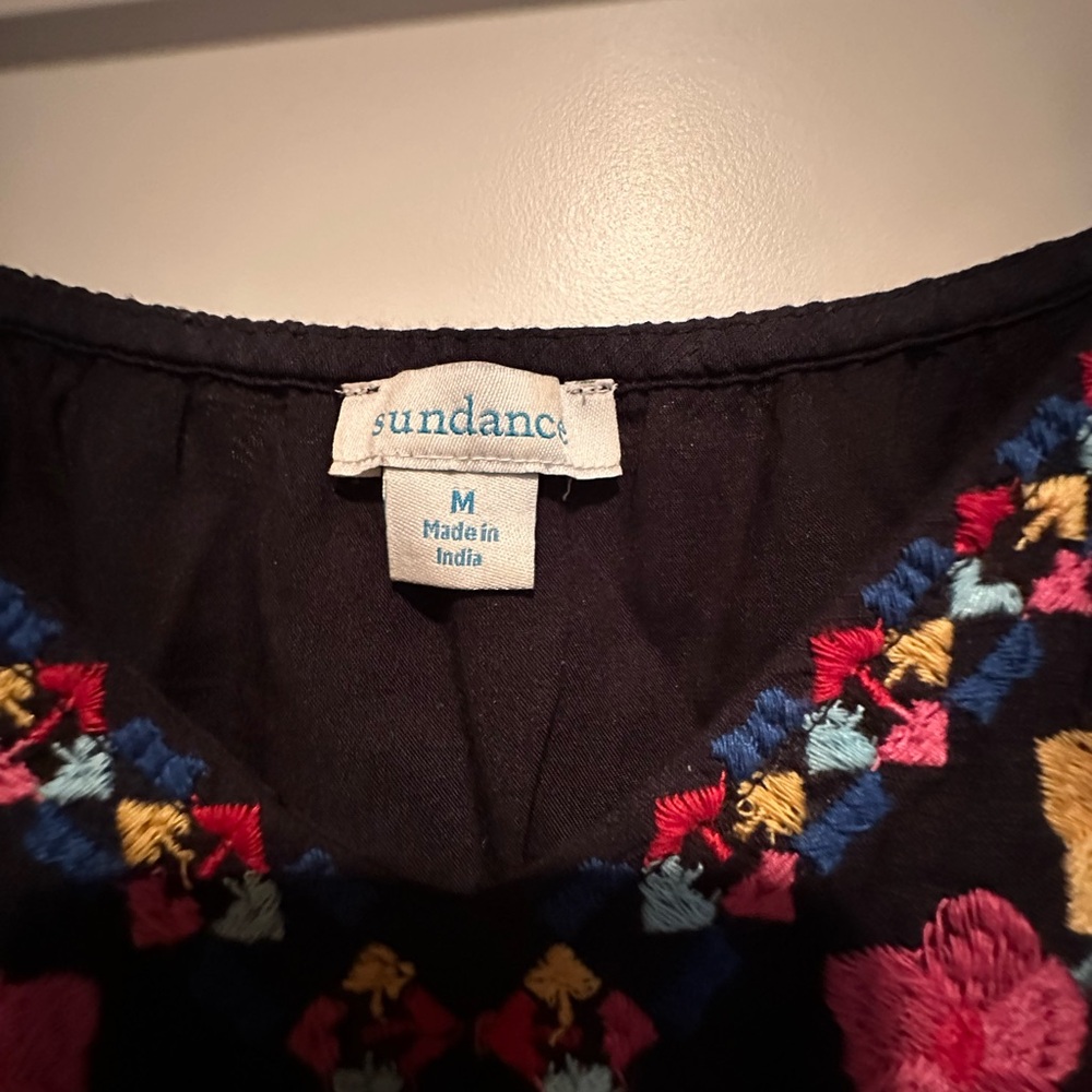 Sundance Black Embroidered Floral Midi Dress - Picture 4 of 6